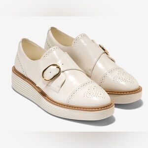 Cole Haan |‎ Women's ØriginalGrand Platform Monk Strap Oxfords Ivory Sz 7.5